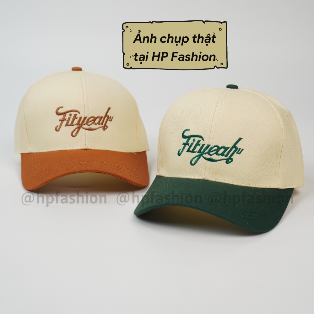 Mũ lưỡi trai ❤️ Nón kết phối màu thêu chữ Fityeah chất kaki cao cấp form unisex nam nữ N90 - Happy Style