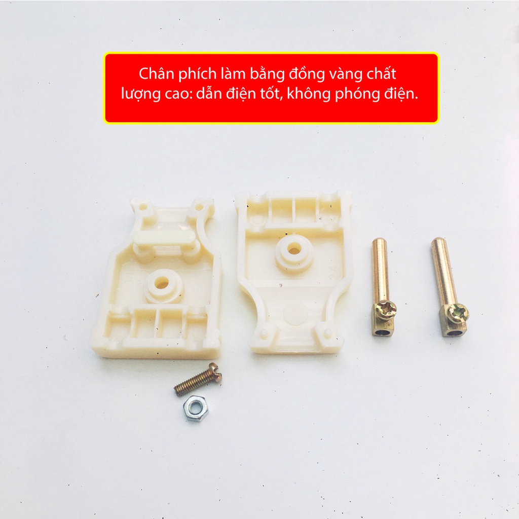 Phích cắm điện âm dương HINOKI phích cắm chịu tải cao 6A