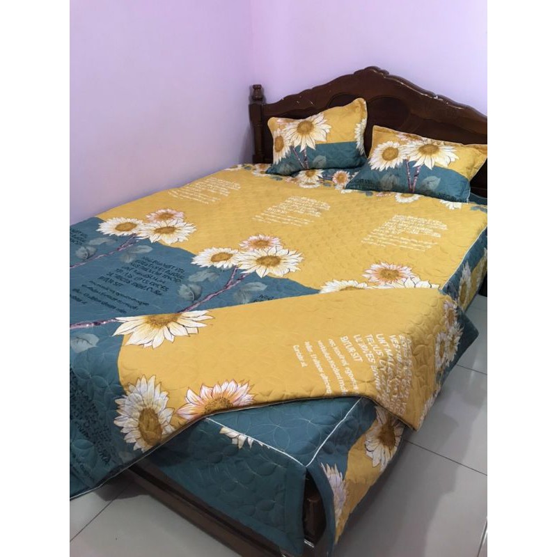 2m×2m2 ⛔Ga trần bông, ga phủ giường,bộ ga phủ trần bông 5 món xẻ góc