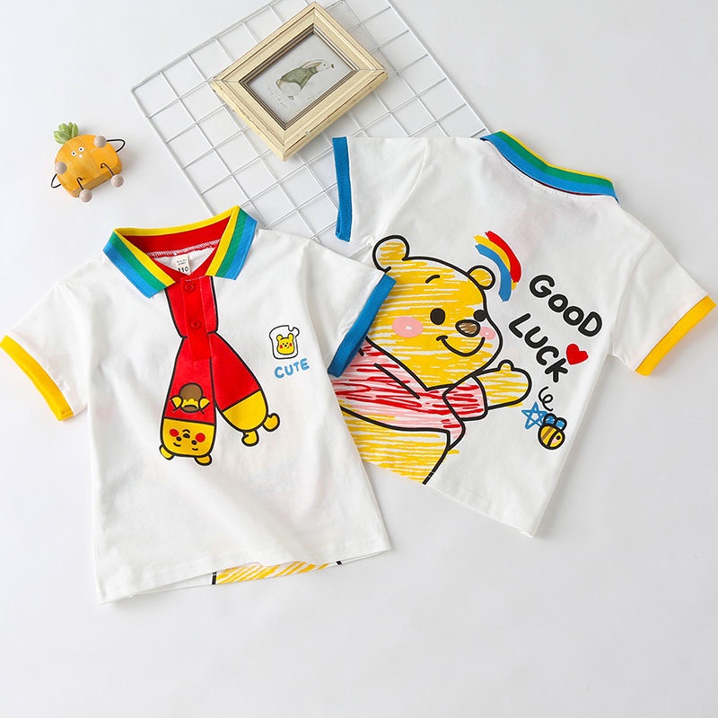 Áo thun hoạ tiết gấu Pooh 2 mặt cho bé trai & bé gái  N01169