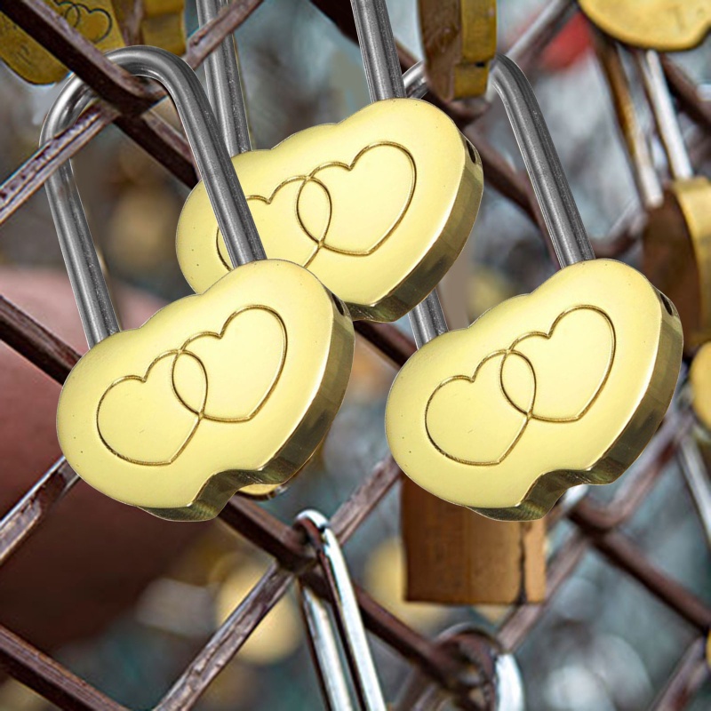 Ổ Khóa Hình Trái Tim Khắc Chữ Love You Forever Dành Cho Cặp Đôi/Đám Cưới/Valentine