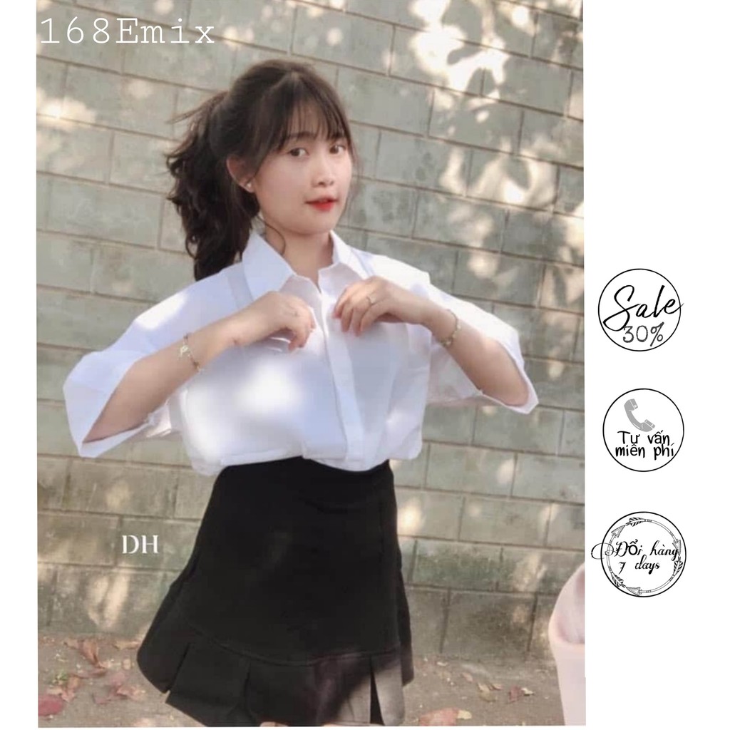 Sơ Mi Phom Thụng Tay Lỡ- Áo sơ mi Học Sinh