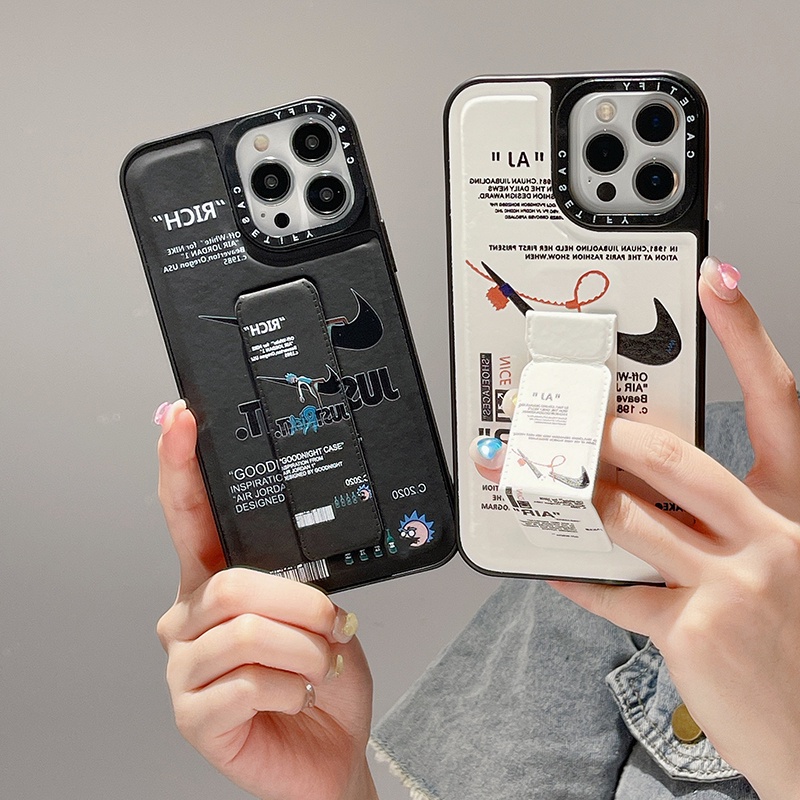Ốp Điện Thoại Họa Tiết Veneer Có Giá Đỡ Cho iPhone X XS XR 7 8 Plus 11 12 13 Pro Max