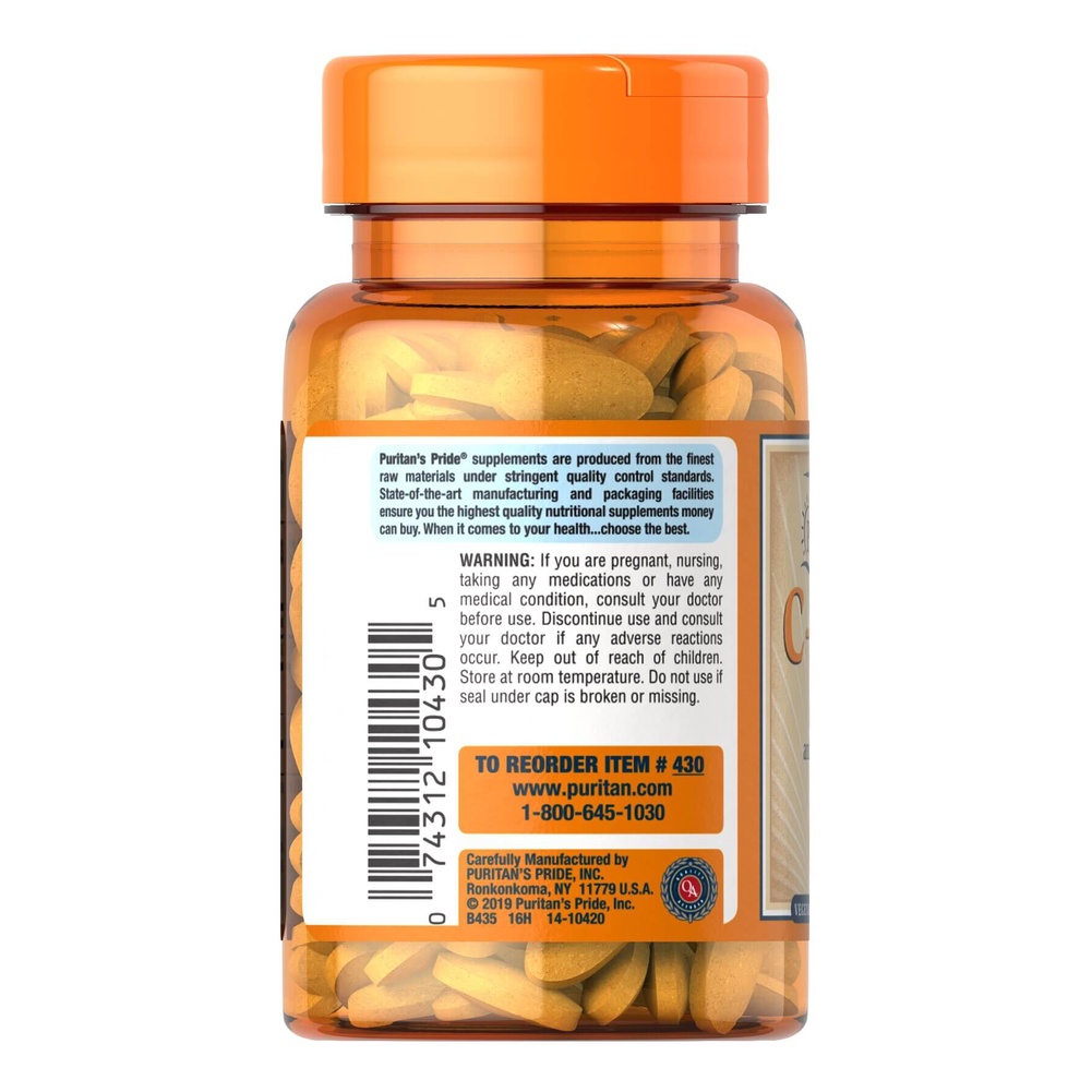 Viên uống bổ sung Vitamin C tăng cường miễn dịch, làm đẹp da Puritan's Pride 500mg 100 viên
