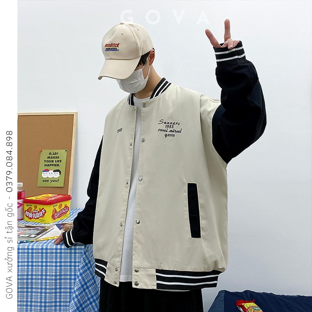 Áo Khoác Bomber 1983 Chất Dù 2 Lớp Nam Nữ Form Rộng Unisex, Áo Gió Chống Nắng Ulzzang GOVA