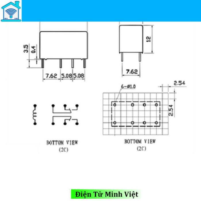 Relay HUIKE HK19F-DC12V-SHG (3A - 8 chân)