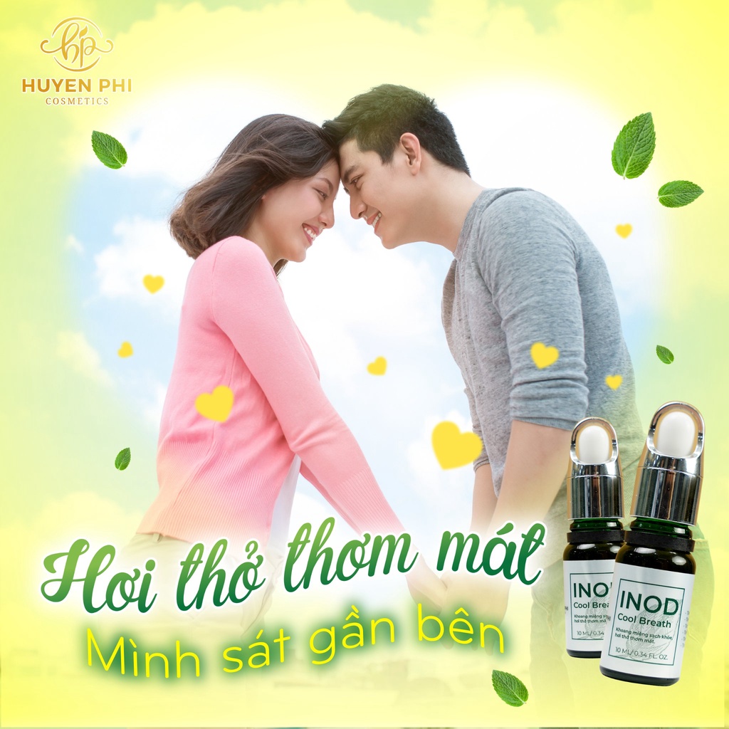 Combo Tinh Dầu Hôi Miệng Cool Breath Huyền Phi 10ml và Cọ Quét Mặt Nạ Giúp Khử Mùi Hôi Miệng, Giảm Sâu Răng, Sạch Miệng