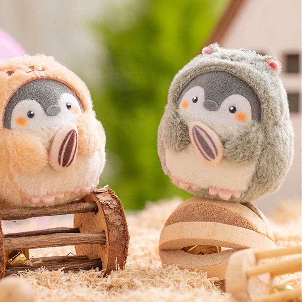 Móc khóa hình chuột hamster/chim cánh cụt nhồi bông dễ thương