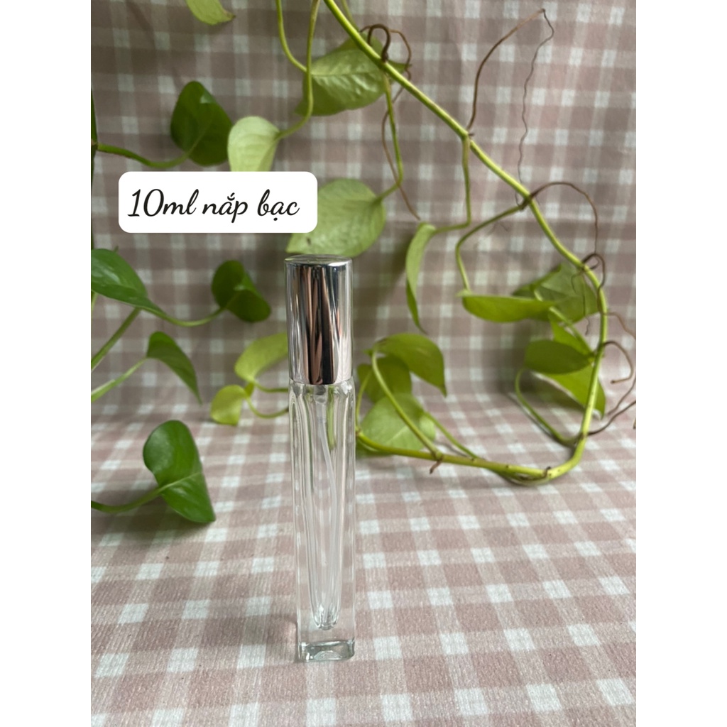 COMBO 100 CHAI THỦY TINH CHIẾT NƯỚC HOA HÌNH TRỤ DÀI/HÌNH TRÒN DÀI 10ML - CHAI RỖNG KHÔNG CHỨA DUNG DỊCH