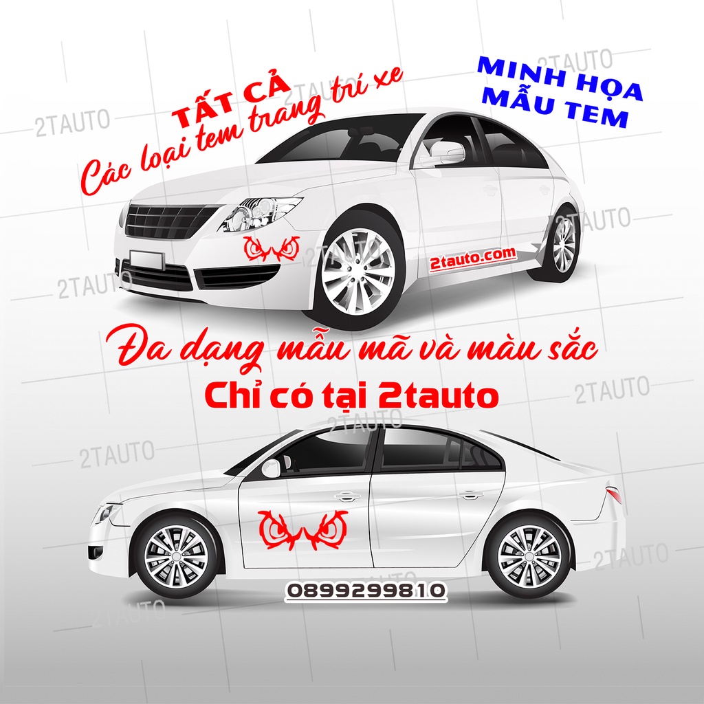 Sticker hình ĐÔI MẮT dán trang trí trang trí dán ô tô, xe tải, xe máy, nắp capo, gương chiếu hậu, cực đẹp - MẪU 1