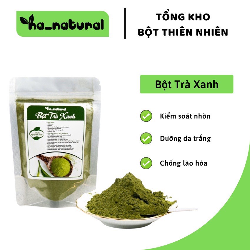 Bột trà xanh Thái Nguyên ❤LOẠI TỐT❤Bột đắp mặt nạ an toàn giúp da trắng sáng tự nhiên
