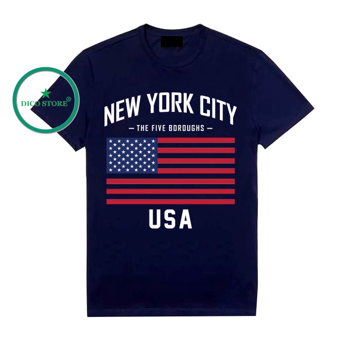 Áo Thun Nam Nữ New York  Tay Ngắn Vải Thun Cotton Mềm Mịn