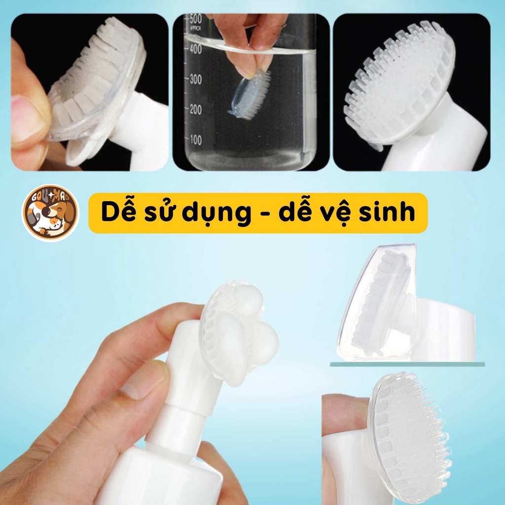 [Chính hãng] Dụng cụ làm sạch bàn chân cho thú cưng - bọt rửa chân, lau chân cho chó mèo 150ml DORRIKEY