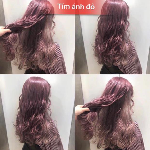 Một bộ thuốc nhuộm tóc màu Tím ánh đỏ + tặng oxy trợ nhuộm (tặng kèm gang tay và HDSD) ( RẺ VÔ DỊCH)
