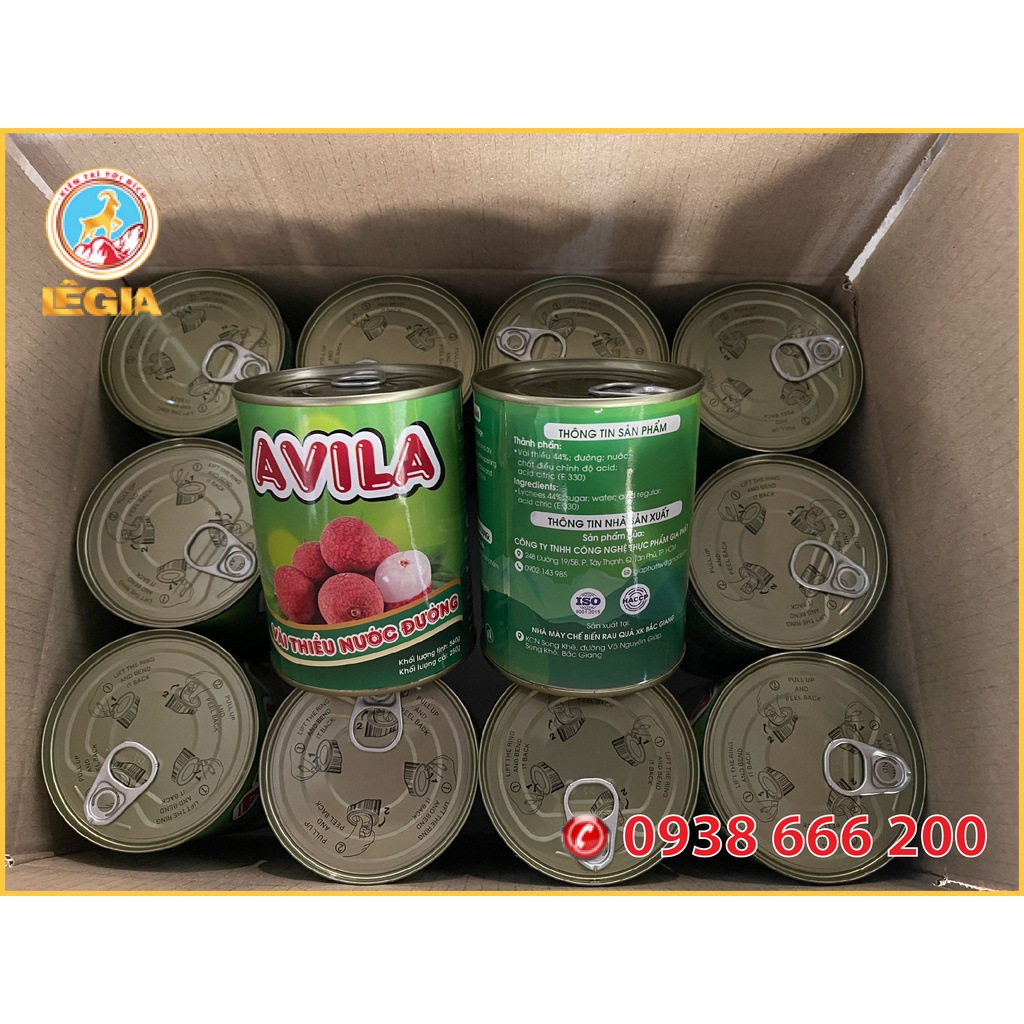 Vải Thiều Nước Đường Đóng Lon AVILA 565G