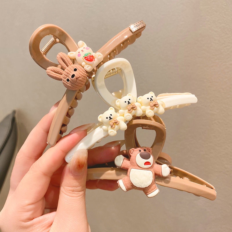 Kẹp Tóc Ngoạm Tóc HGVN Hình Gấu Dễ Thương Size 11cm