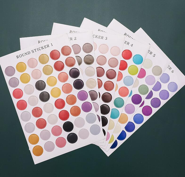 Set 48 Nhãn Dán Chấm Bi Trang Trí Sổ Lưu Niệm