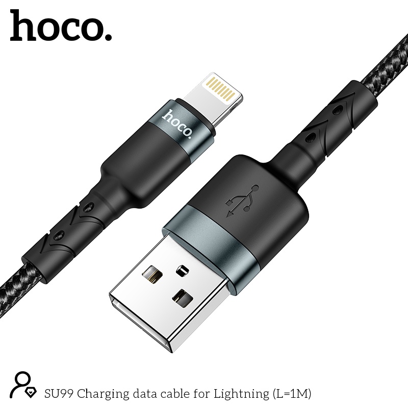 Cáp sạc nhanh Hoco SU99 siêu bền sạc full iPhone/ Android/ iPad dây truyền tải dữ liệu dài 1m, 2m - Chính hãng