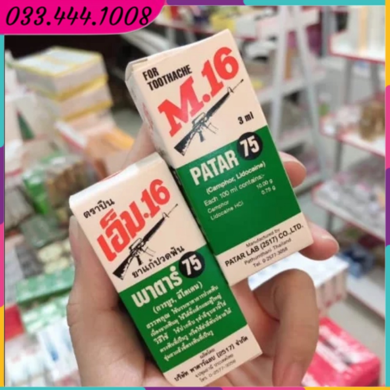 Dầu Bôi Giảm Đau Răng Patar M16 Thái Lan 3ml - Gò Vấp