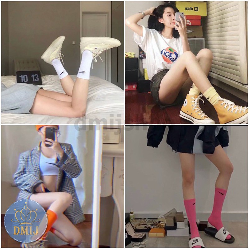 [Mã FAMARAL2 giảm 10K đơn 50K]Tất thể thao nam nữ cổ cao nhiều màu vớ unisex cổ cao in logo thời trang