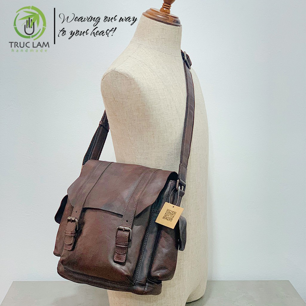 Túi Đeo Chéo Thời Trang Nam Da Thật Cao Cấp Có Nhiều Ngăn Tiện Lợi – Trúc Lâm Handmade
