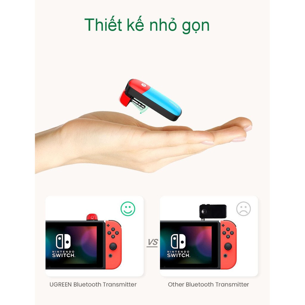 Bộ phát Bluetooth cho máy chơi game Nintendo Switch hỗ trợ APTX Low Latency UGREEN 80188