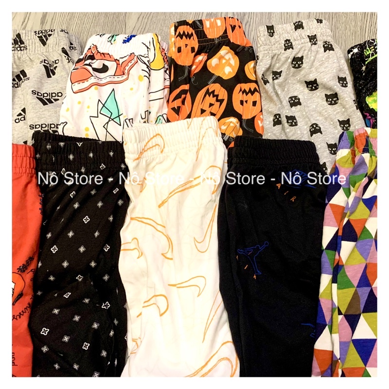 Quần đùi nam nữ phối hoạ tiết vải thun cotton hàng vnxk Nô Store