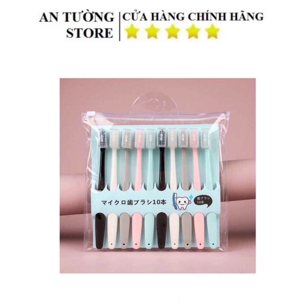 Set 10 bàn chải xuất nhập có túi zip đựng siêu hot