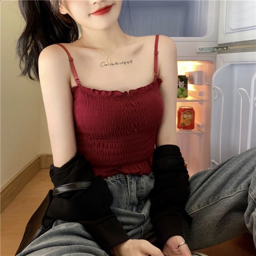 Áo bra nữ ren 2 dây đẹp, áo lót không gọng dáng dài phong cách coptop JOCOSI B6843