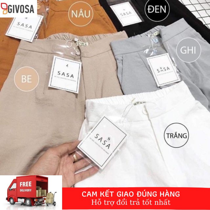 Quần lửng ống rộng culottes Goness chất vải đũi xước cao cấp thoáng mát diện hè cho nữ