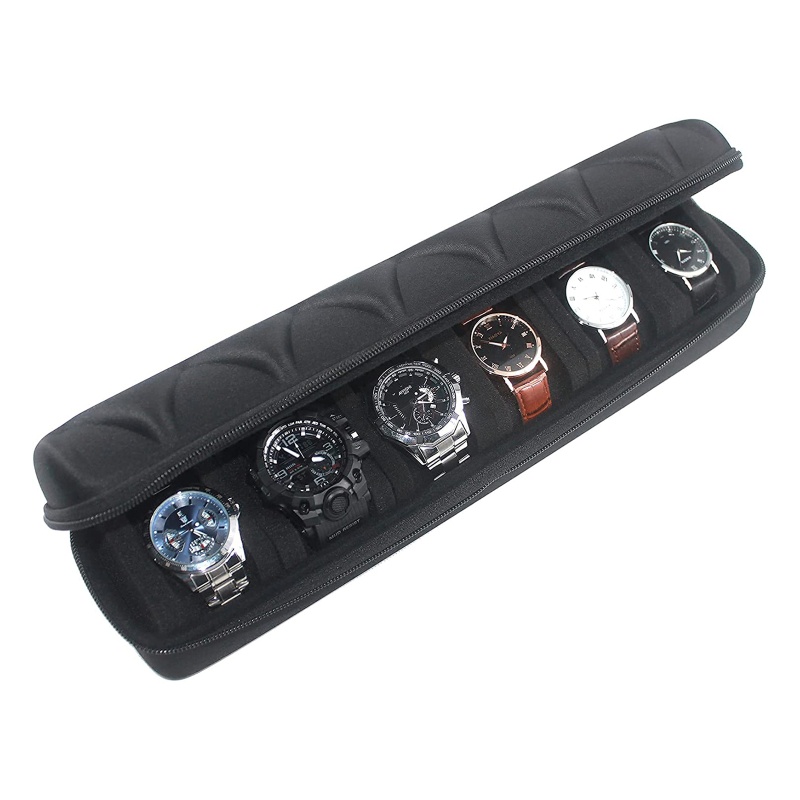 Hộp Cứng 6 Ngăn Đựng Đồng Hồ Đeo Tay Cho Nam