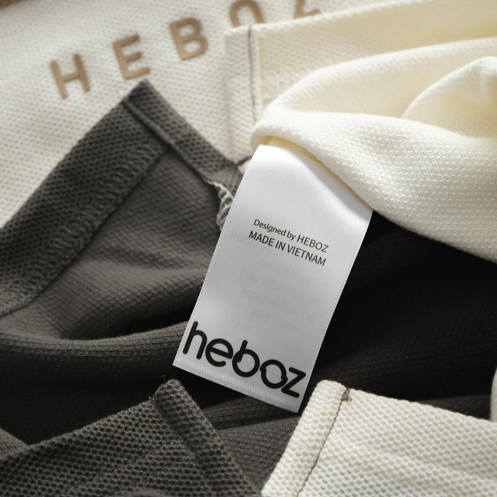 Áo polo, áo thun có cổ phối màu choco Heboz 2M logo in cao - 00001537