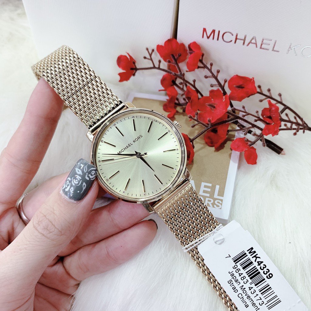 Đồng Hồ Nữ Michael Kors Pyper MK4338 MK4339 MK4340 , Dây Thép Kiểu Lưới , Size 38mm kèm hộp hãng