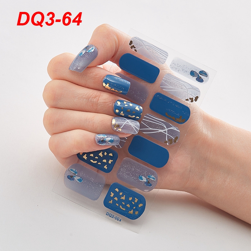 Set 14 miếng dán móng tay nhãn dán trang trí móng 3D  Dq3 61-73