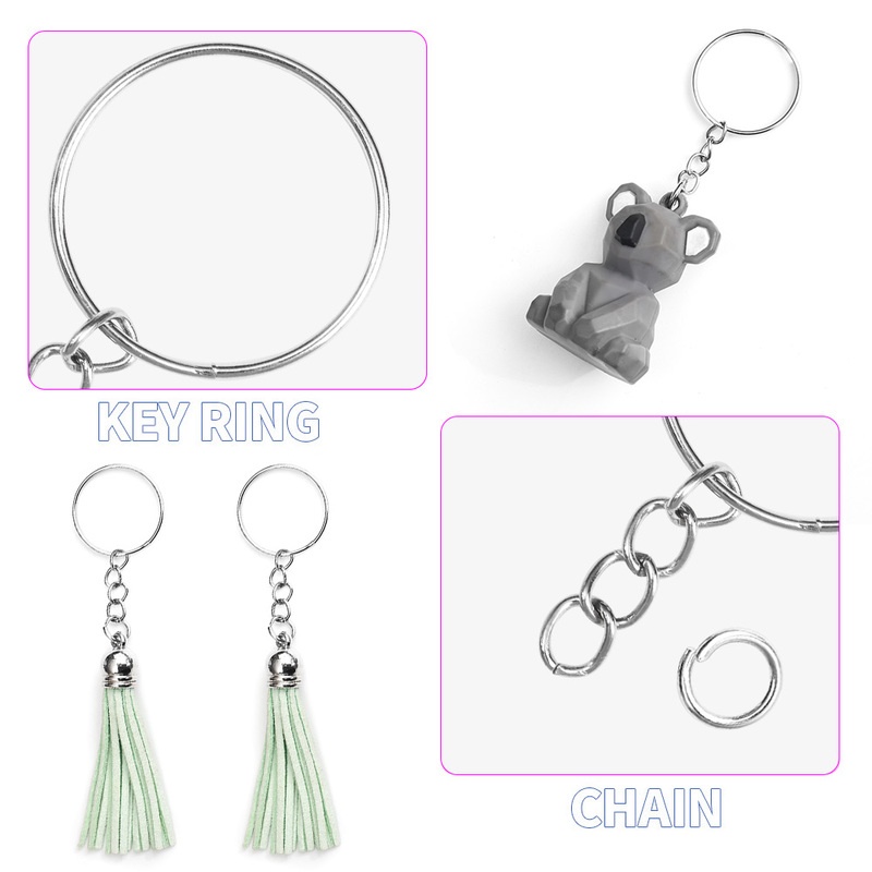 Set 50 Vòng Móc Khóa Ngắn Bằng Kim Loại Bóng 25mm Làm Trang Sức DIY