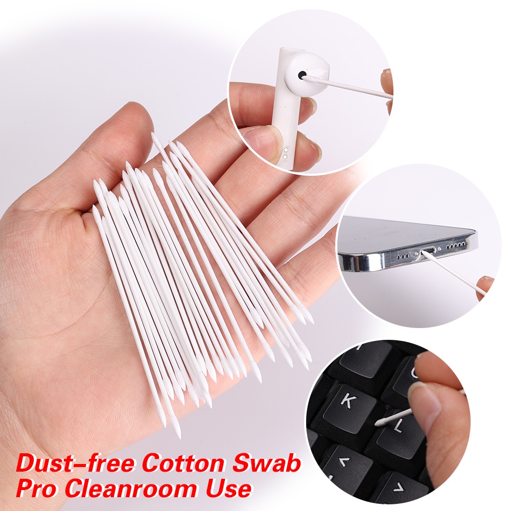 Set 25 Tăm Bông Hai Đầu Mềm Mại Vệ Sinh Cổng Sạc/Tai Nghe/Tai Nghe AirPods/Điện Thoại