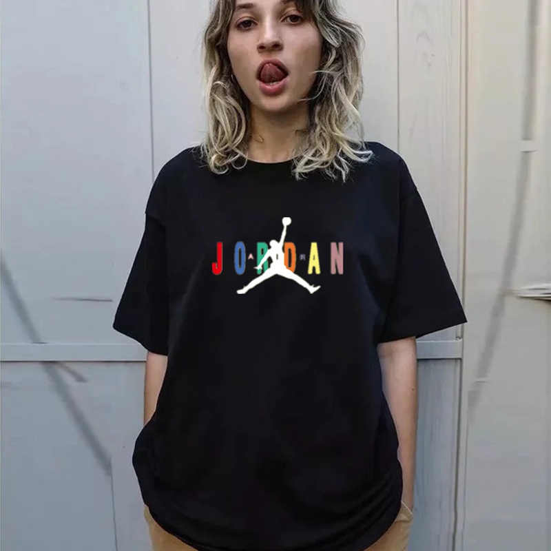 Áo thun jordan nam nữ vải cotton áo thun nam nữ form rộng tay lỡ