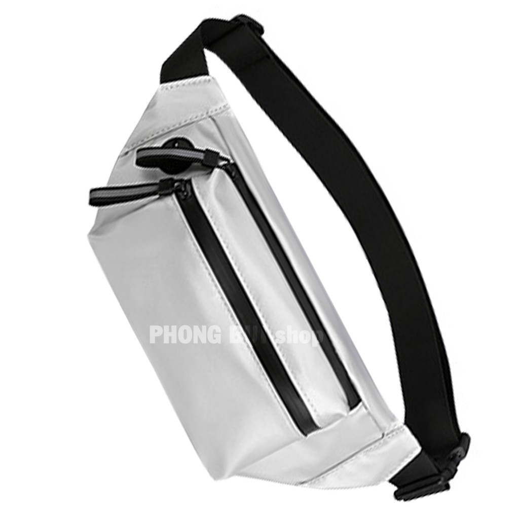 Túi Bao Tử Đeo Chéo Phản Quang Vải Trơn Bóng Chống Nước Cao Cấp, Túi Đeo Hông