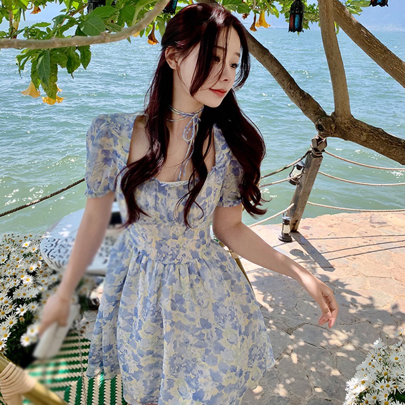 Đầm Cổ Vuông Phong Cách Thời Trang Hàn Quốc Dành Cho Nữ