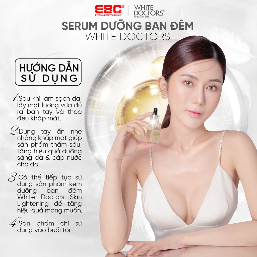 SERUM Dưỡng Trắng Da Ban Đêm White Doctors Whitening Herbal Serum 30g Chính Hãng