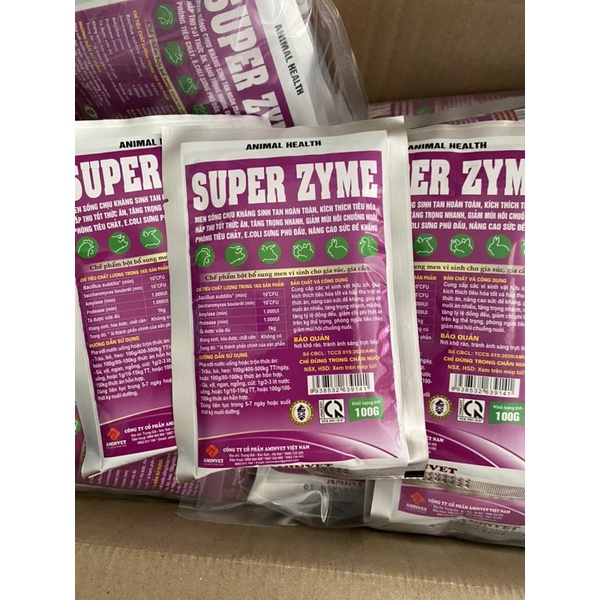 Men sống chịu kháng sinh cho chó mèo lợn gà 100g