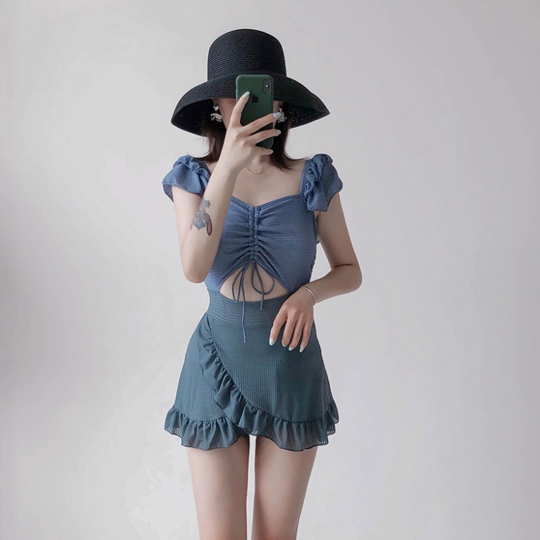 Bikini Đi Biển Dạng Váy Kín Đáo LUHAZO Cao Cấp ulzzang Quảng Châu  2 Mảnh 0351 C-8