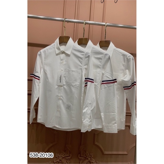 Áo Sơ Mi Thom Browne Nam Sọc Đỏ 2 Bên Tay - Áo Sơ Mi Thom Cao Cấp Cho Nam