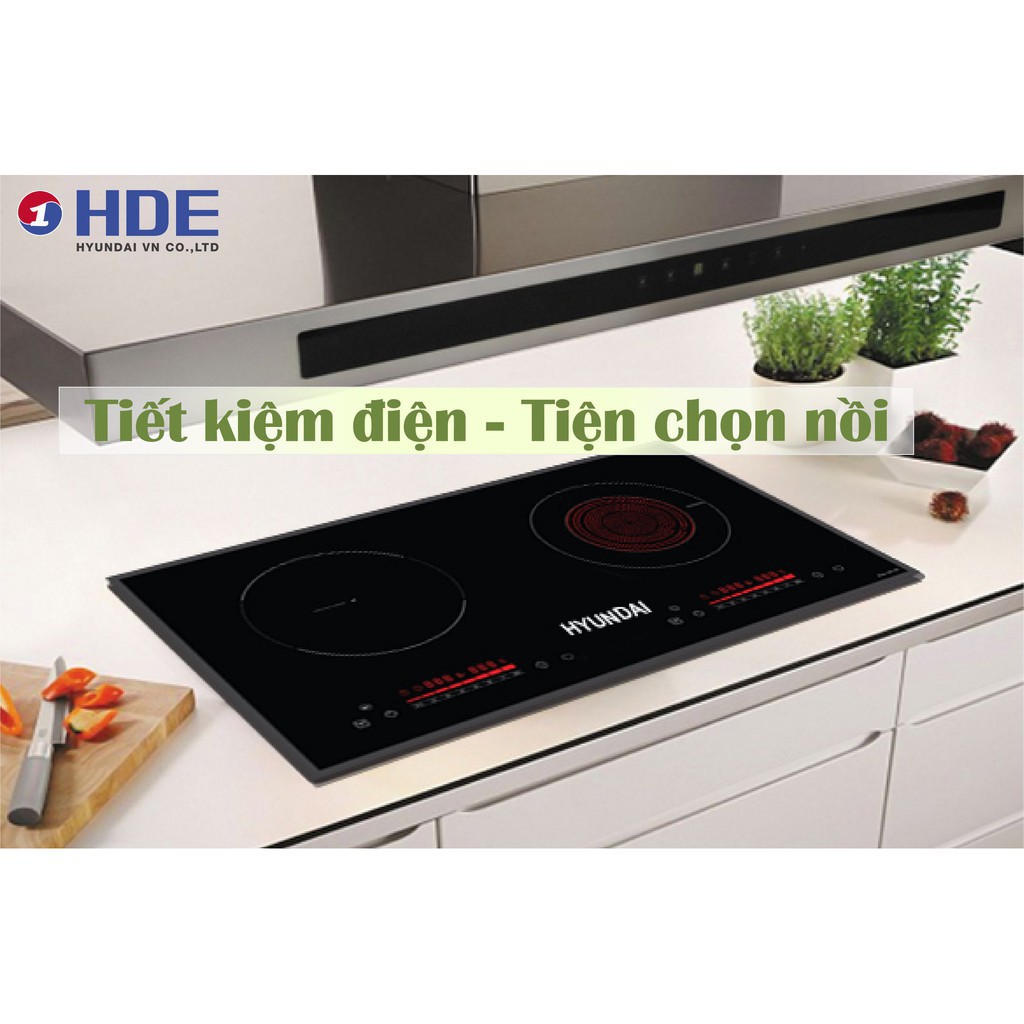 Bếp Đôi: Bếp Từ- Bếp Hồng Ngoại Hyundai HDE 1201. Bảo hành 12 tháng.