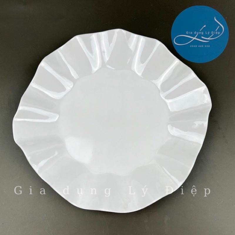 Dĩa nhựa melamine trắng bèo dh07 an toàn, tiện lợi