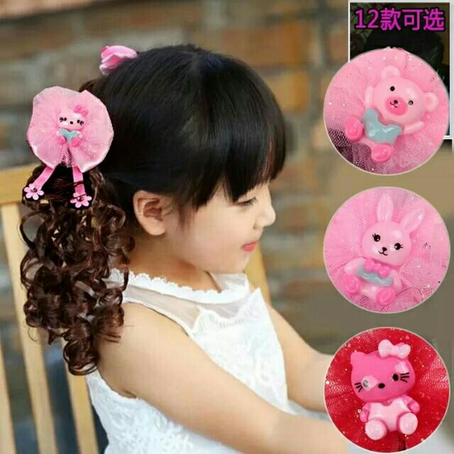Kẹp tóc giả xoăn cho bé
