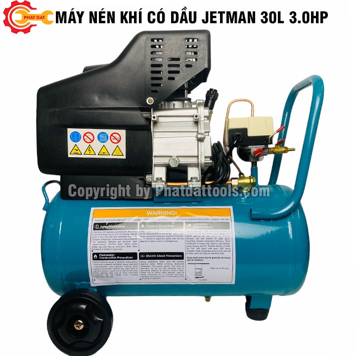 Máy Nén Khí Có Dầu JETMAN 30L- Công Suất 3.0HP - Động Cơ Êm Ái, Bền Bỉ - Lên Khí Siêu Nhanh - Bảo Hành 12 Tháng