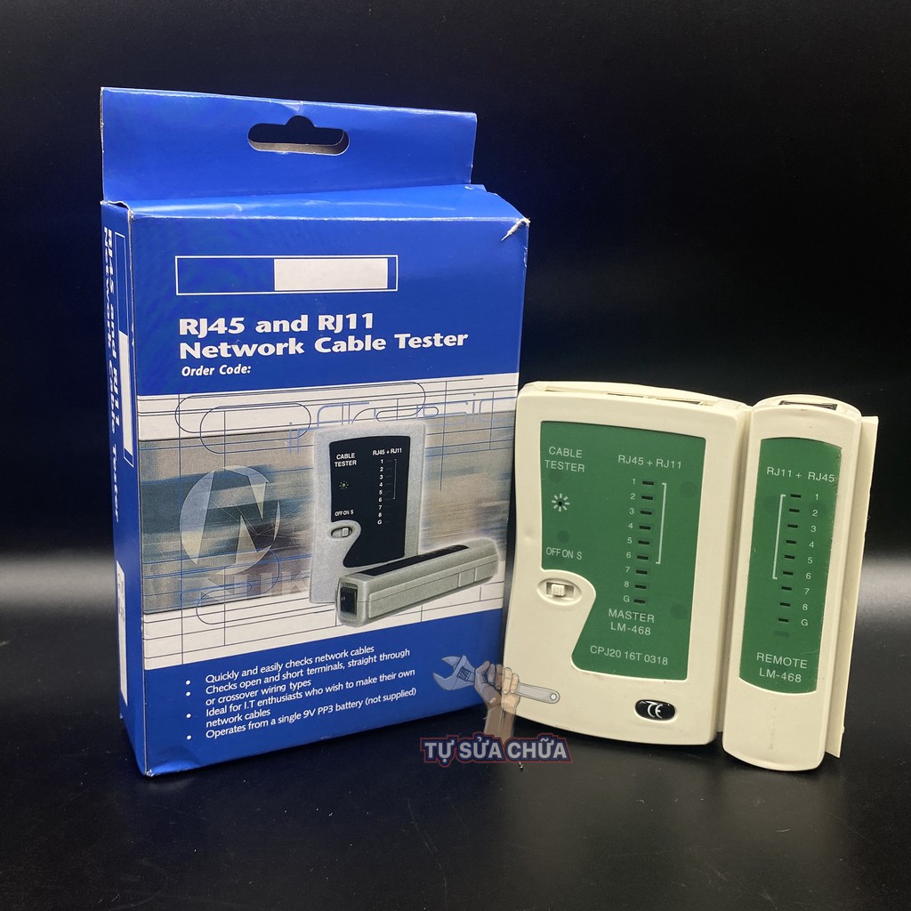 Máy kiểm tra dây mạng, cáp mạng RJ45, RJ11 CABLE TESTER Phương pháp quét tự động, kiểm tra độ chính xác cao