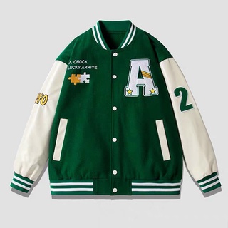 Áo khoác varsity jacket A26 bomber bóng chày basic nam nữ form rộng
