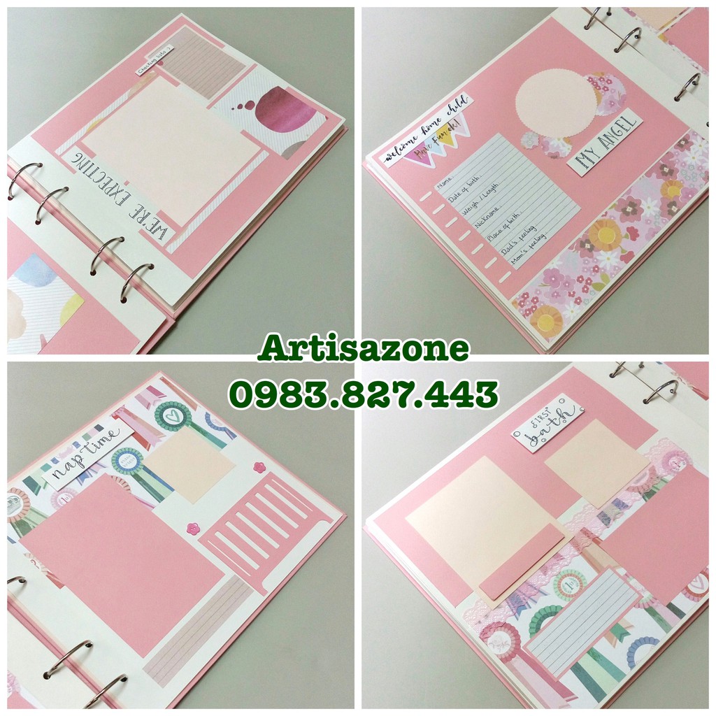 Album, Scrapbook dán ảnh handmade size to - Đọc kỹ mô tả từng sản phẩm